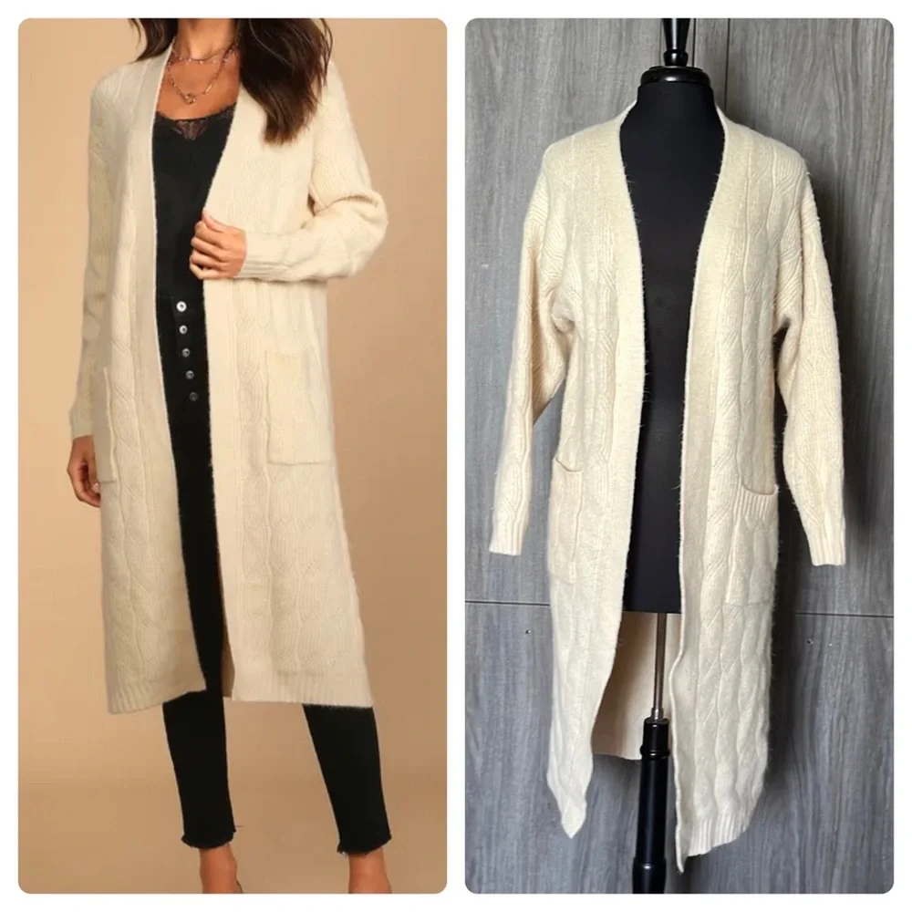 Lulus Knit long Cardigan - Picture 1 of 12